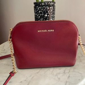 Michael Kors deep red handbag